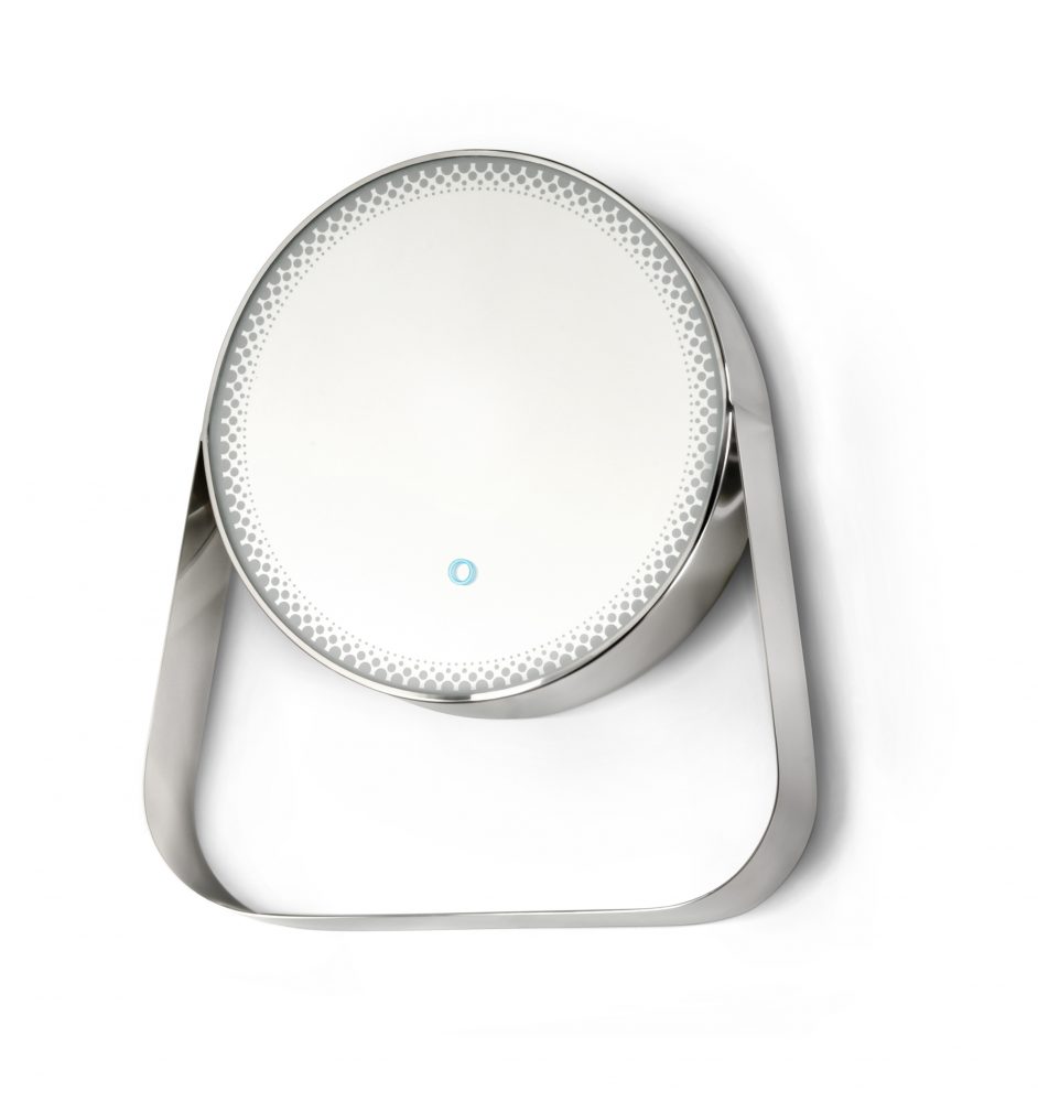 MILKY WAY – BLACK LED MIRRORS WITH SHELF Simone Micheli