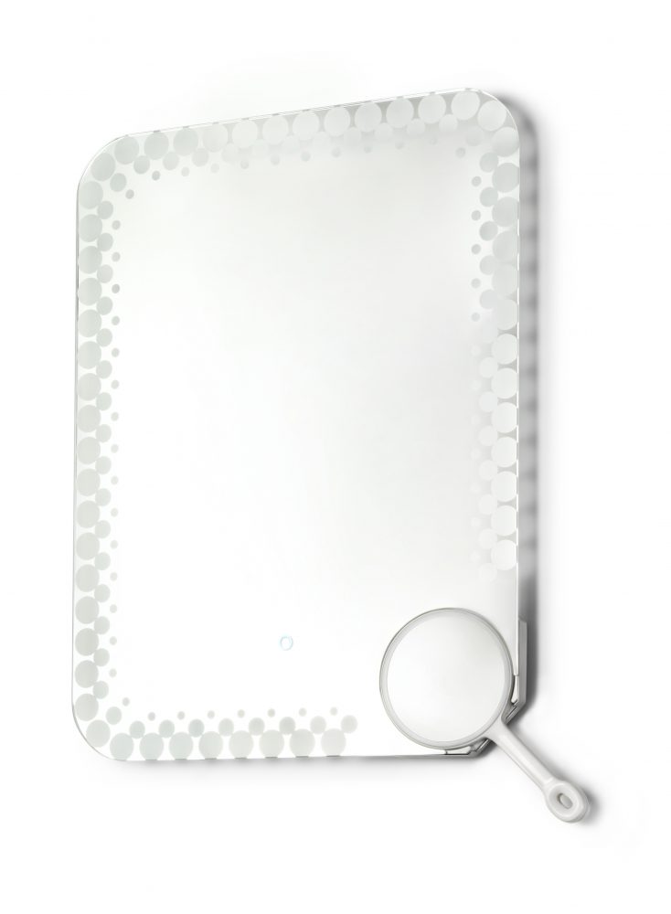 MILKY WAY – BLACK LED MIRRORS WITH SHELF Simone Micheli
